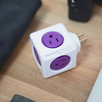 PowerCube Rewirable Multifunction Travel Plug (Gray, Purple)